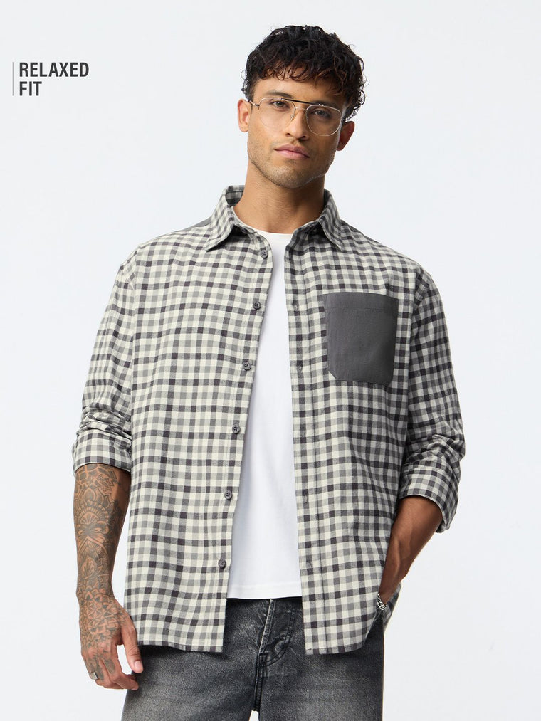 Checks Shirt: Chrome Men Relaxed Shirts