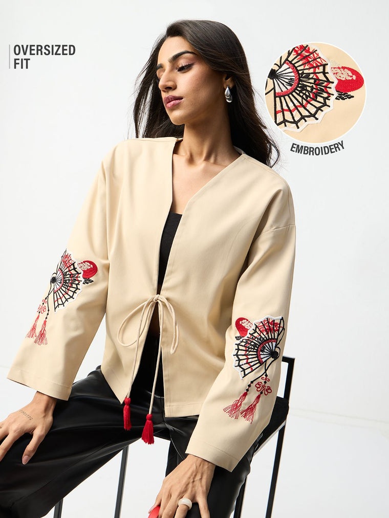 Tie-Up Shirt: Sandy Bloom Women Fashion Shirts