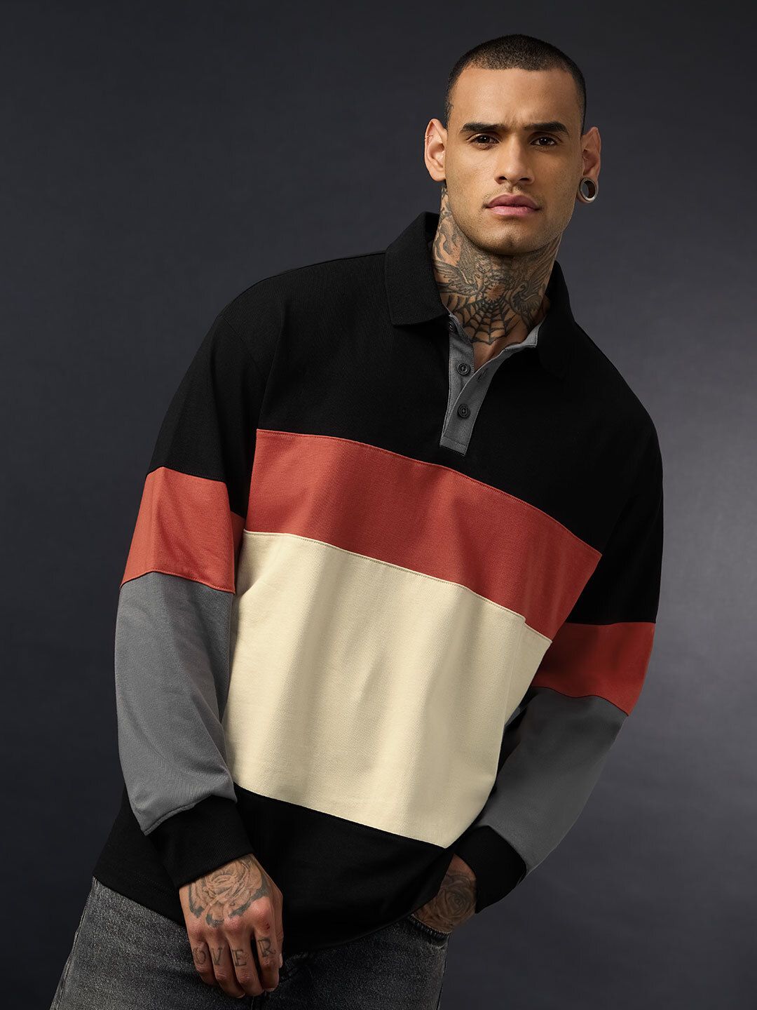 Colorblock Rugby Polo: Clover Men Rugby Polos