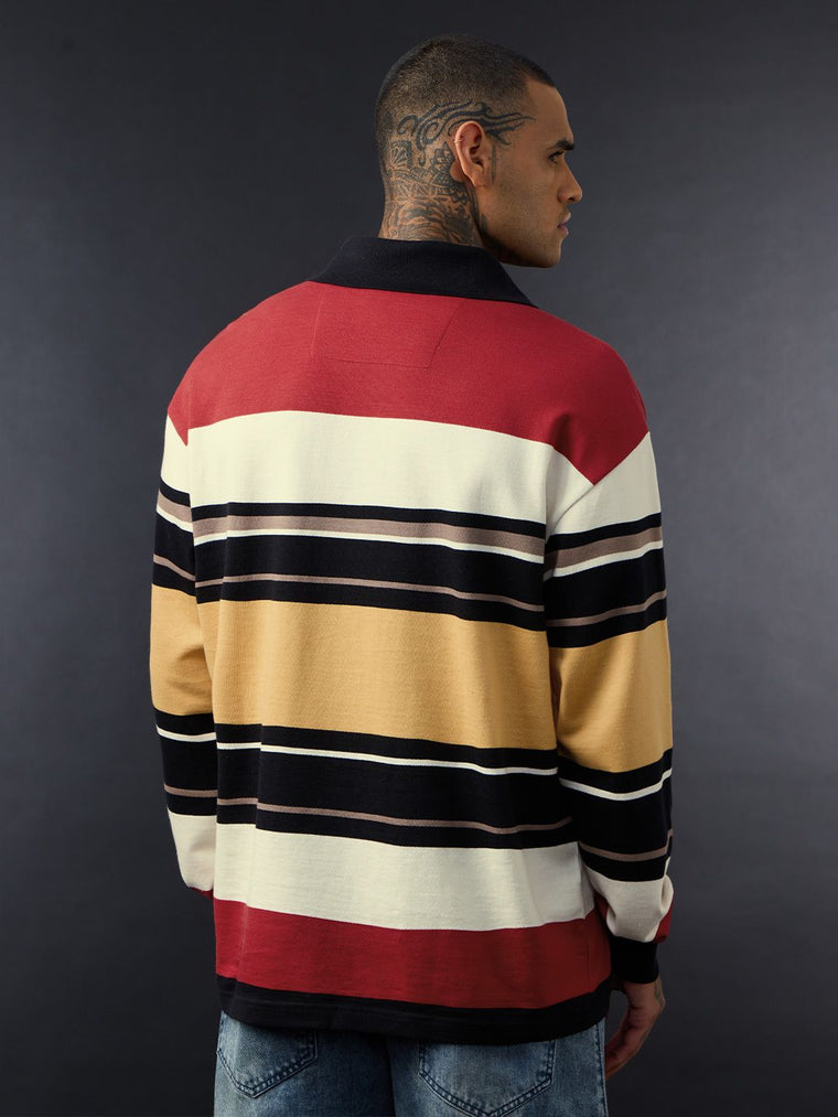 Colorblock Rugby Polo: Urban Static Men Rugby Polos