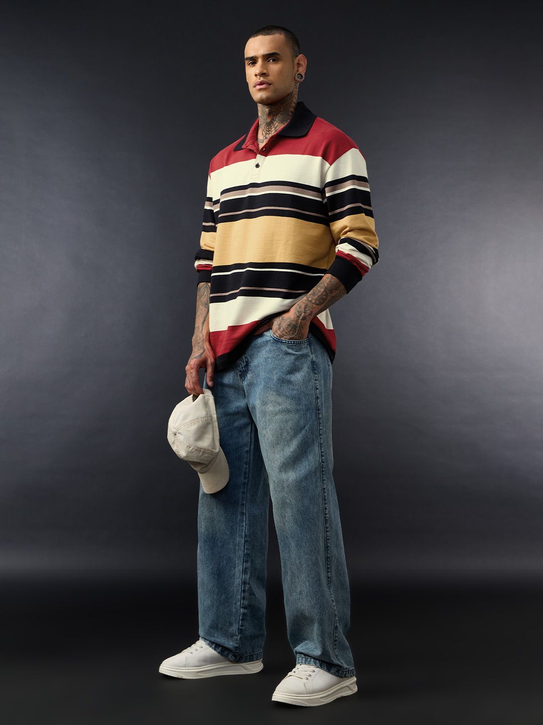 Colorblock Rugby Polo: Urban Static Men Rugby Polos
