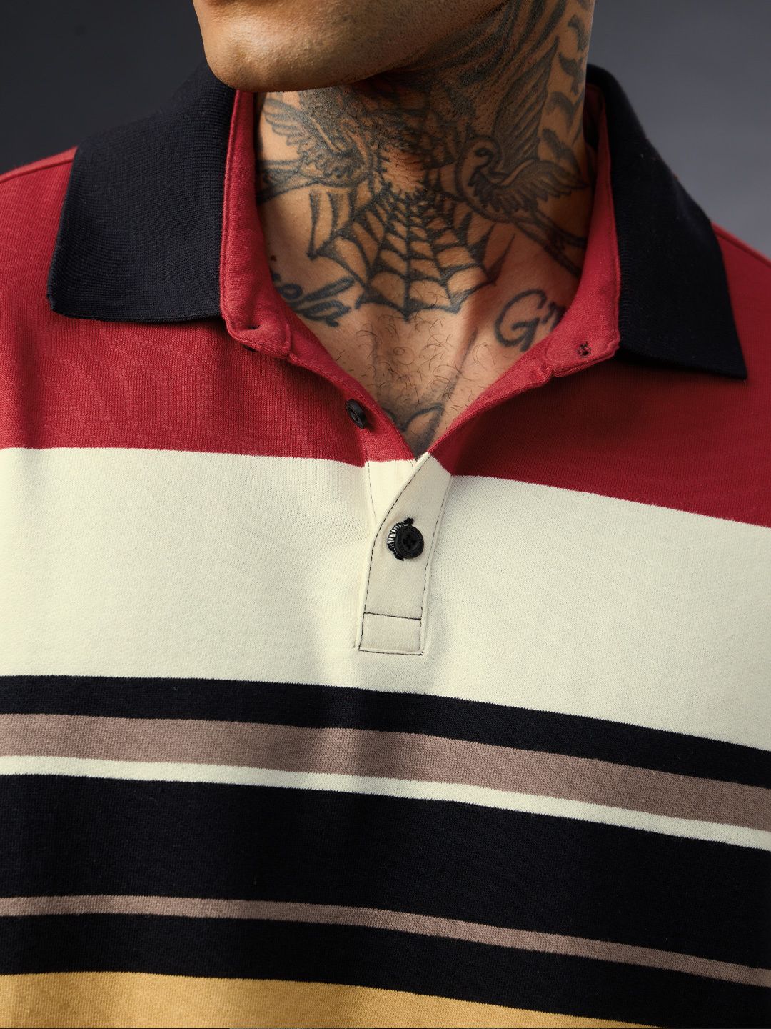 Colorblock Rugby Polo: Urban Static Men Rugby Polos