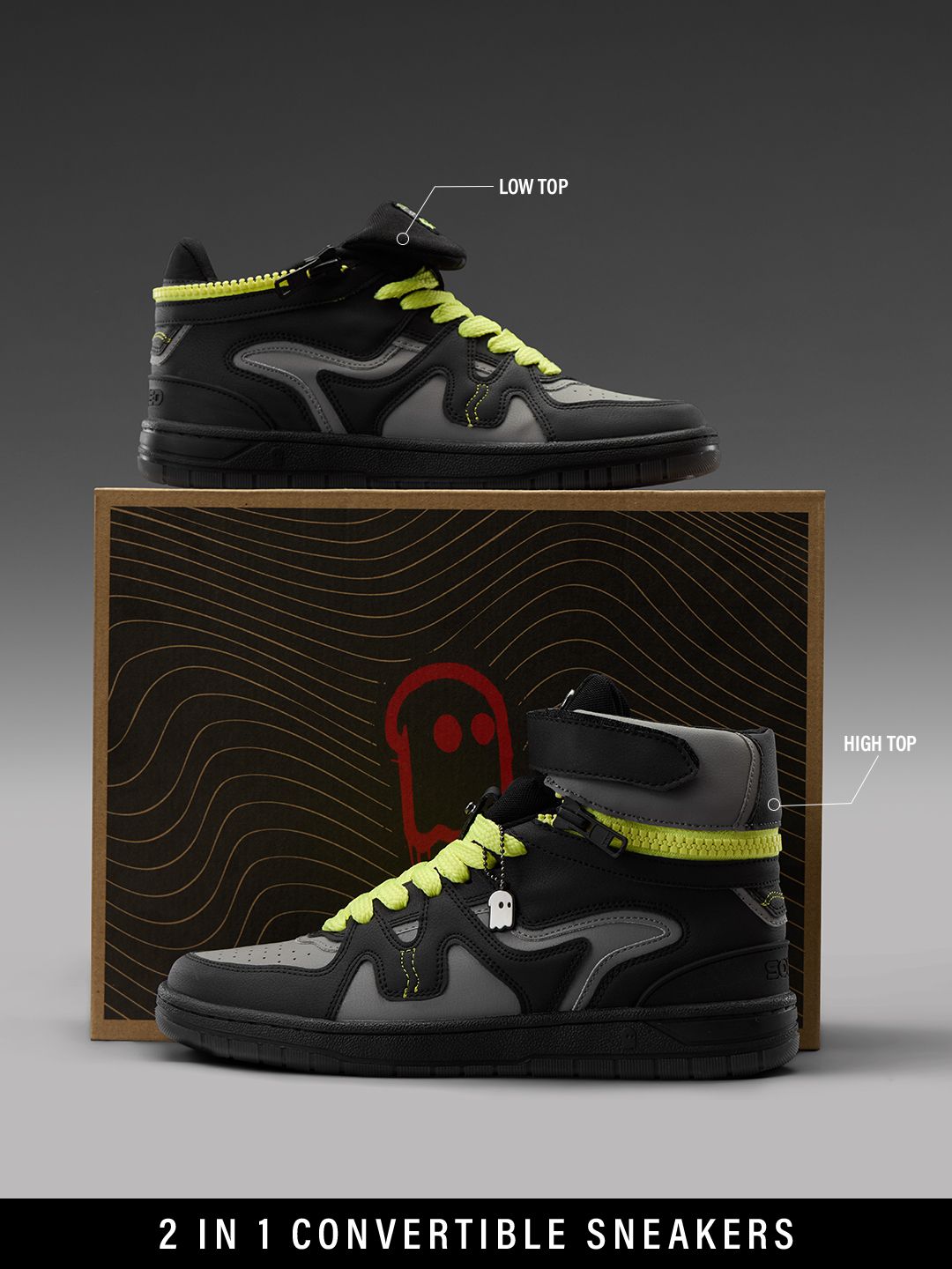 UBZ Convertible: Luminous Men High Top Sneakers