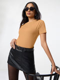 Regular Solids: Sienna Women Regular T-Shirts