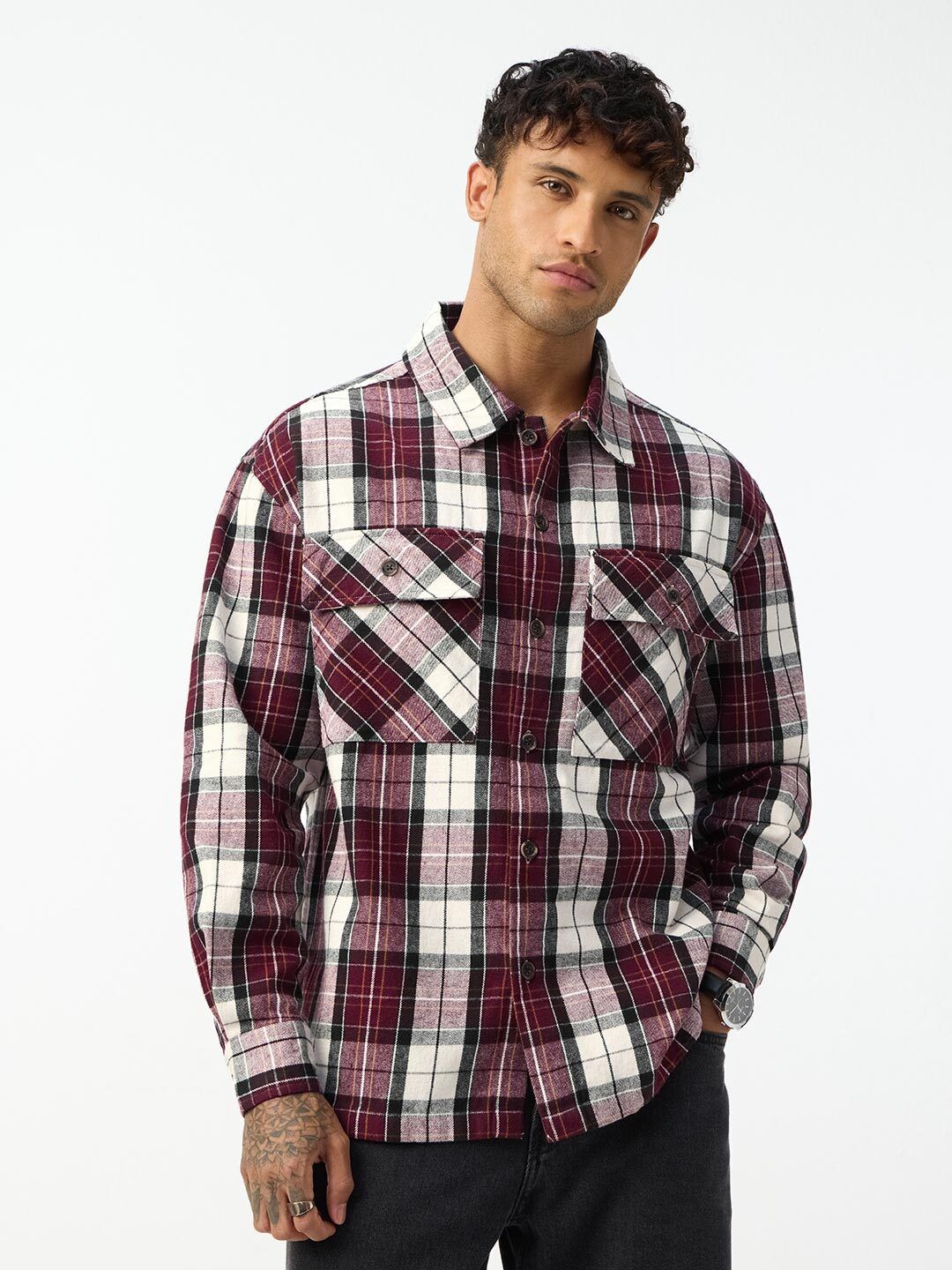 Overshirt: Ruby Plaid Overshirts