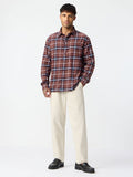 Plaid Shirt: Coral Men Relaxed Shirts