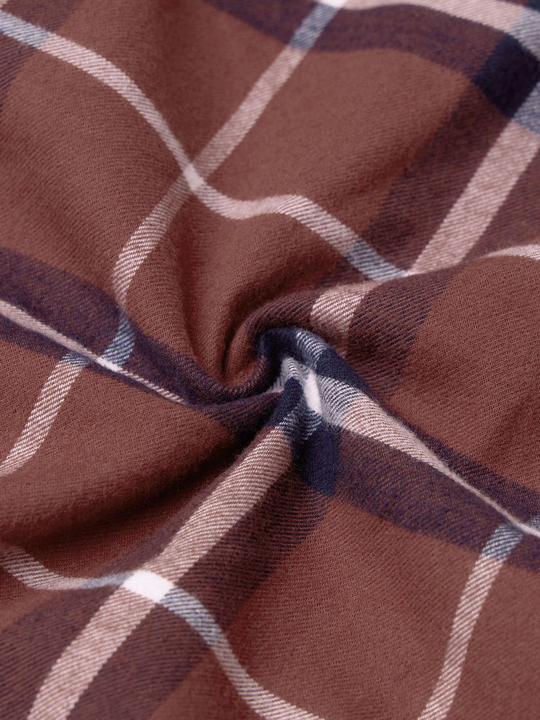 Plaid Shirt: Coral Men Relaxed Shirts