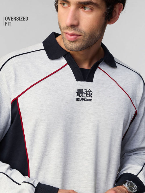Oversized Rugby Polo: Steel Wave Men Rugby Polos