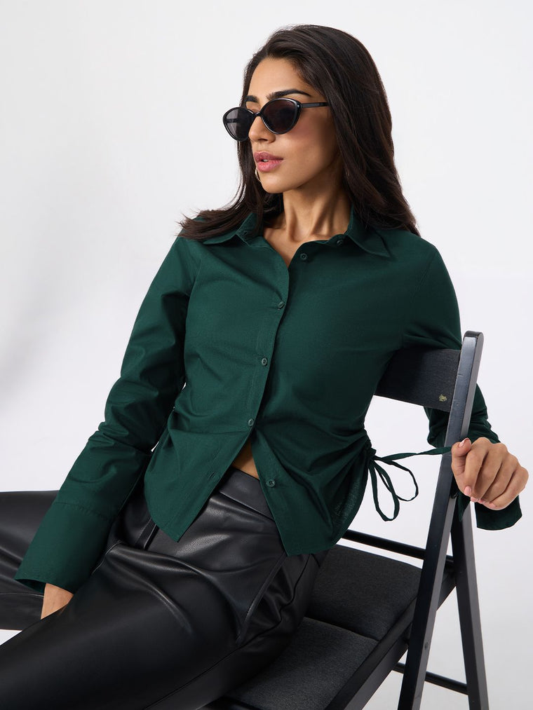 Tailored Solids: Emerald Women Fitted Shirts