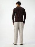 Solids: Stone Grey Men Cargo Joggers