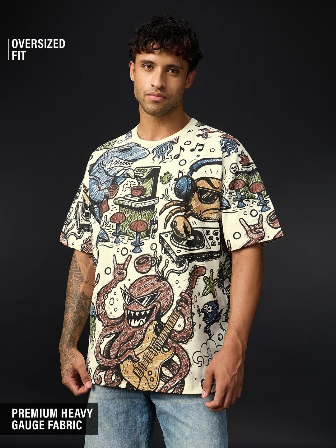 Aqua Tales: Sea Animals Oversized T-Shirts