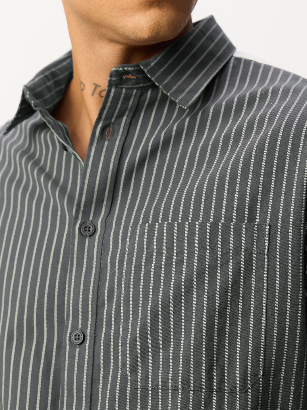 Striped Shirt: Silver Chalice Men Relaxed Shirts