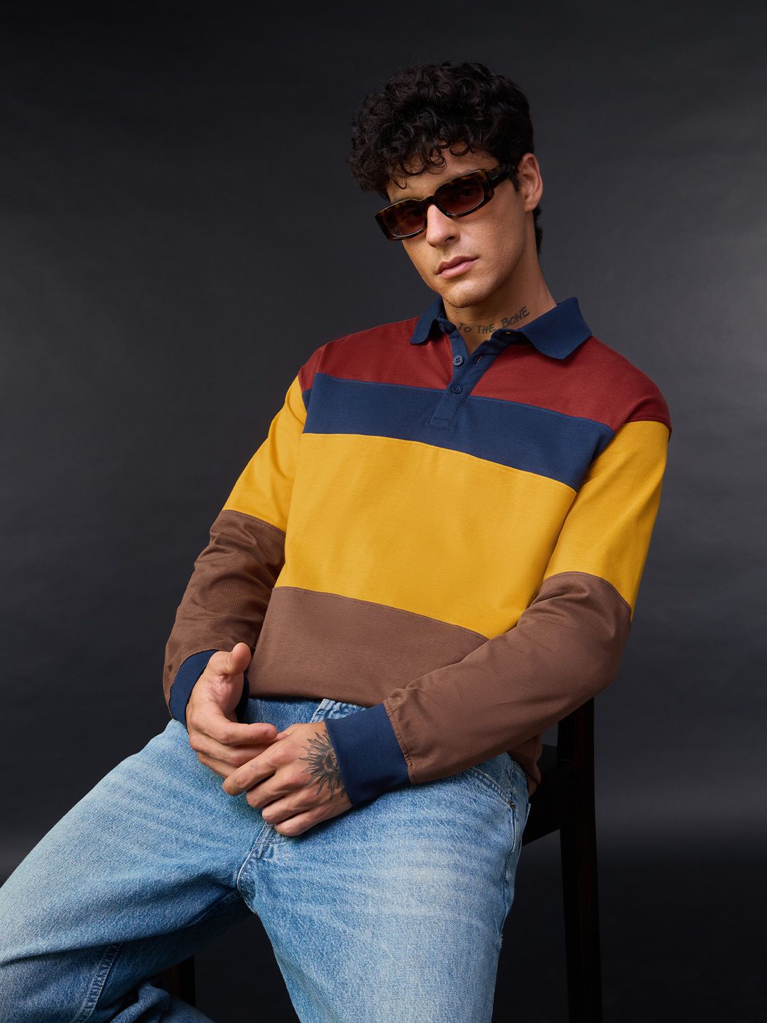 Colorblock Rugby Polo: Pollen Men Rugby Polos