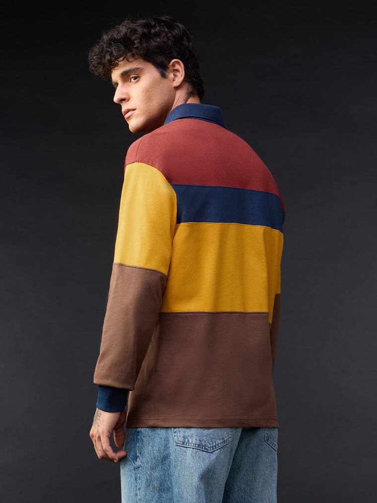 Colorblock Rugby Polo: Pollen Men Rugby Polos