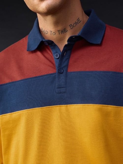 Colorblock Rugby Polo: Pollen Men Rugby Polos