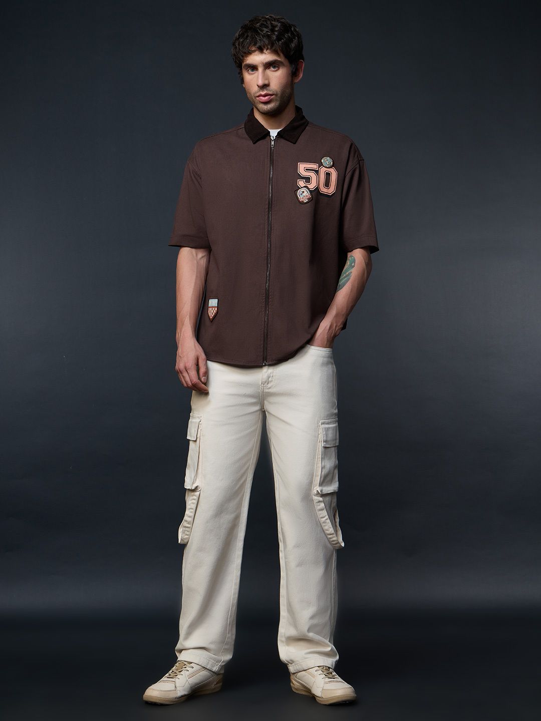 Zipper Shacket: Peanuts Rash Oversized Shirts