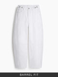 Barrel-Fit Denim: Ivory Women Barrel Denims