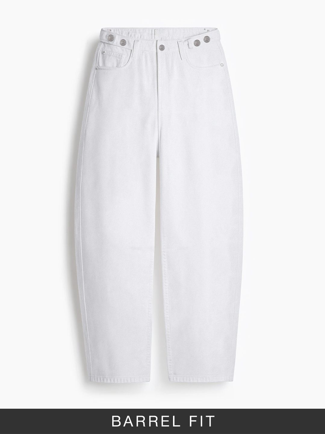 Barrel-Fit Denim: Ivory Women Barrel Denims