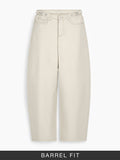 Barrel-Fit Denim: Ivory Dust Women Barrel Denims