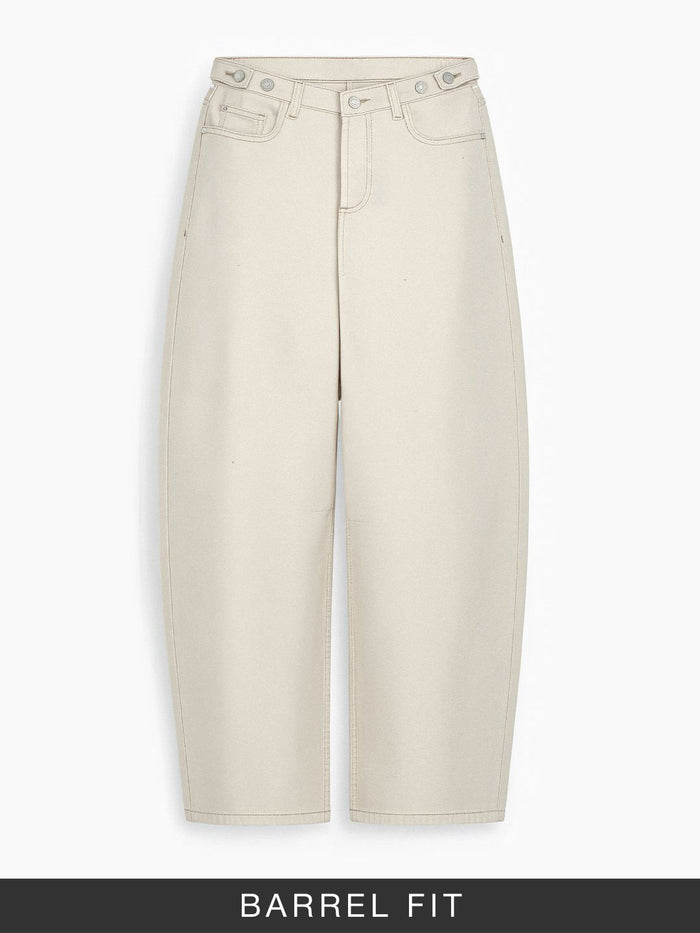 Barrel-Fit Denim: Ivory Dust Women Barrel Denims