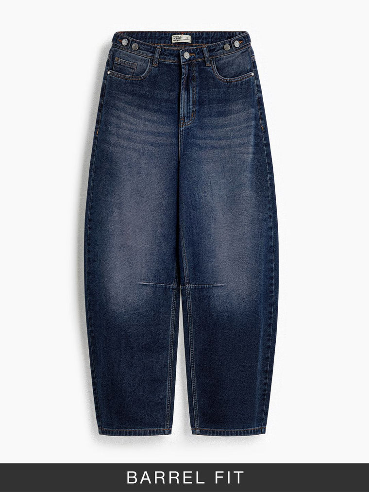 Barrel-Fit Denim: Midnight Women Barrel Denims