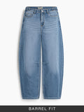 Barrel-Fit Denim: Drip Blue Women Barrel Denims