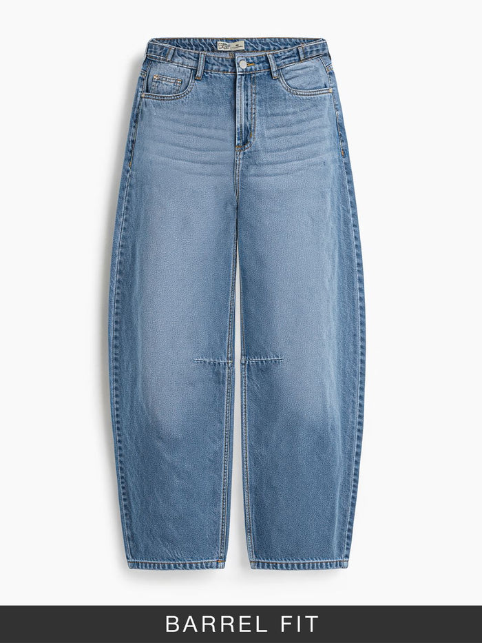 Barrel-Fit Denim: Drip Blue Women Barrel Denims