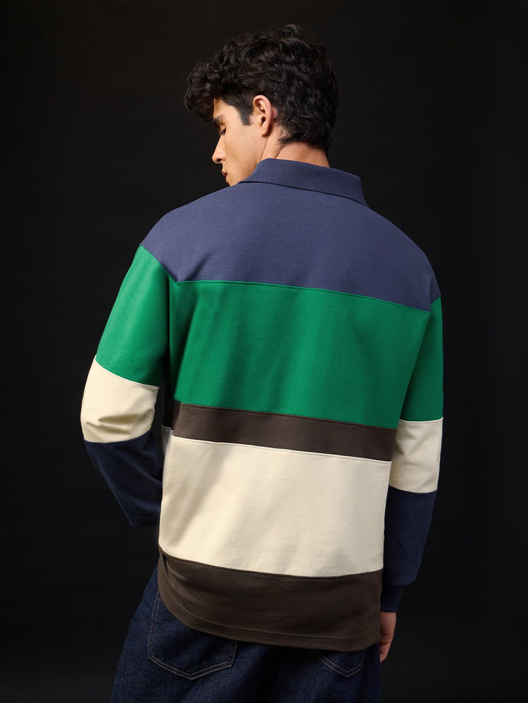 Colorblock Rugby Polo: Tribeca Pollen Men Rugby Polos
