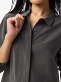 Classic Solids: Charcoal Women Regular Shirts