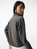 Classic Solids: Charcoal Women Regular Shirts
