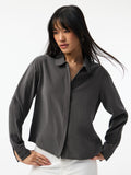 Classic Solids: Charcoal Women Regular Shirts