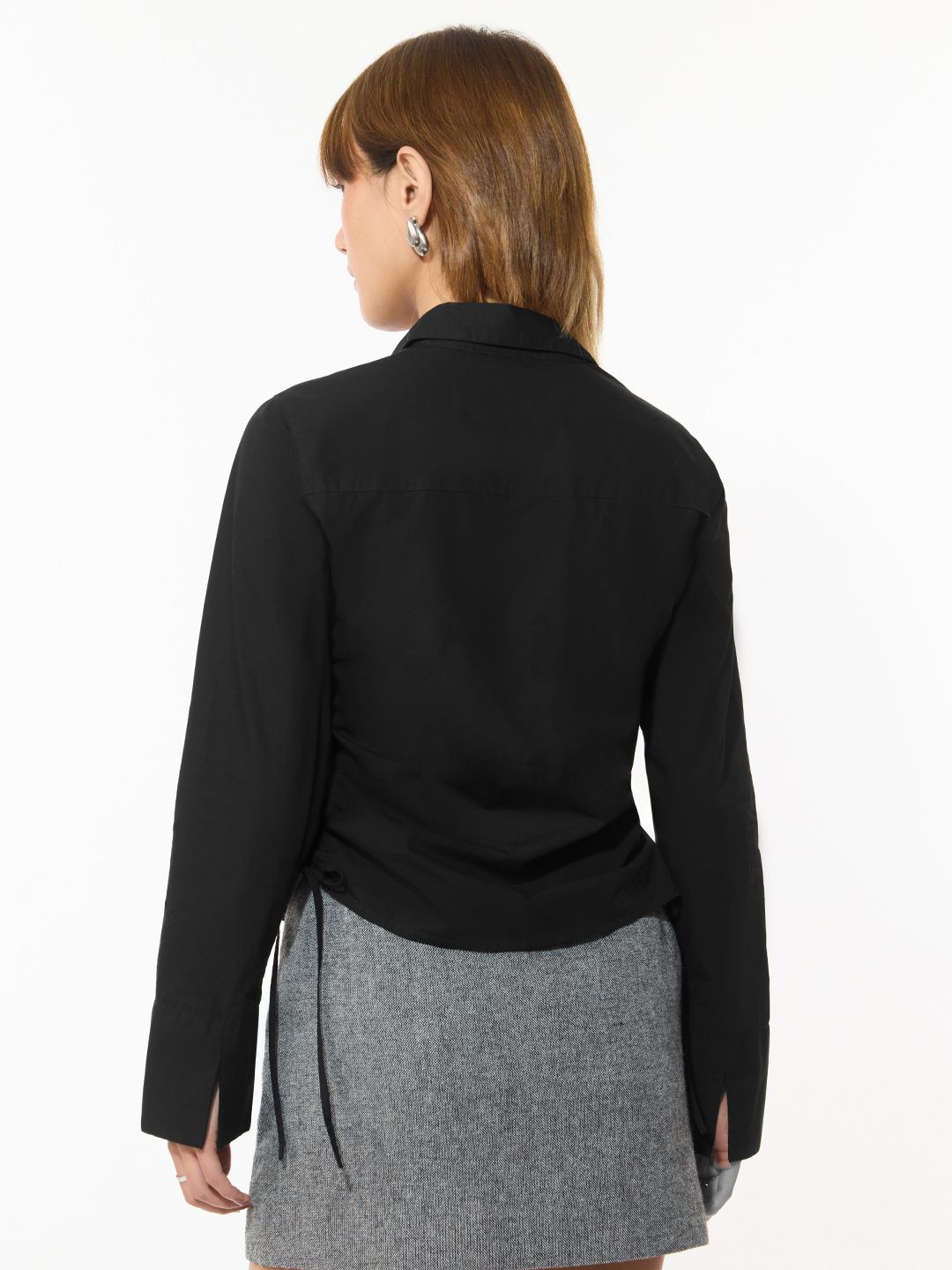 Tailored Solids: Raven Black Women Fitted Shirts