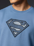 Superman: Blue Logo Oversized Full Sleeve T-Shirts