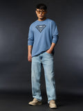 Superman: Blue Logo Oversized Full Sleeve T-Shirts