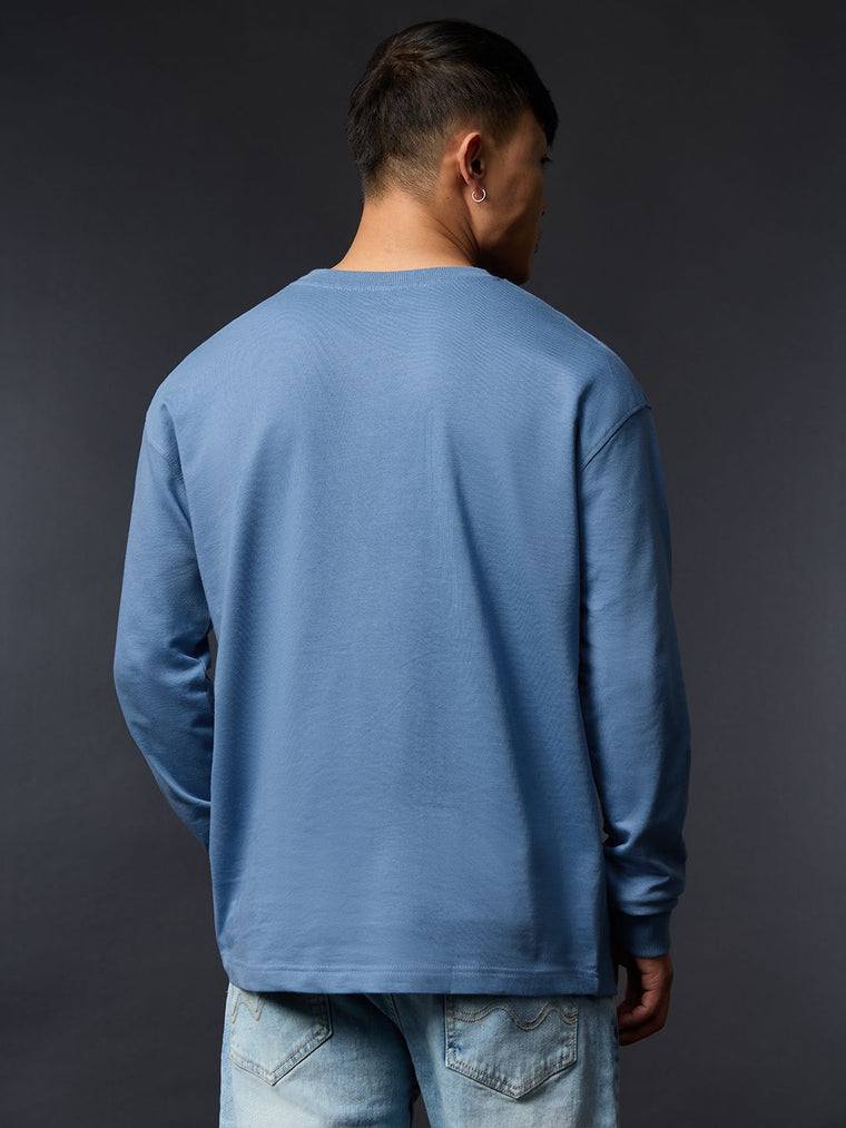 Superman: Blue Logo Oversized Full Sleeve T-Shirts