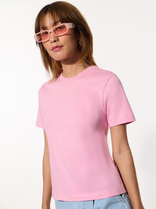 Regular Solids: Bubblegum Women Regular T-Shirts