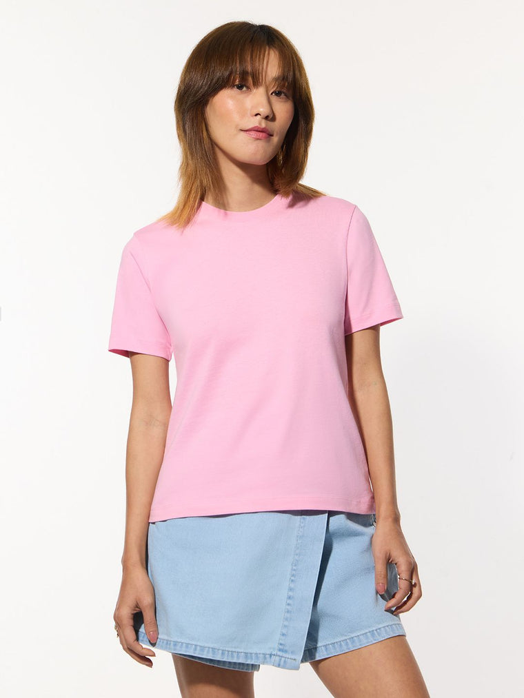 Regular Solids: Bubblegum Women Regular T-Shirts