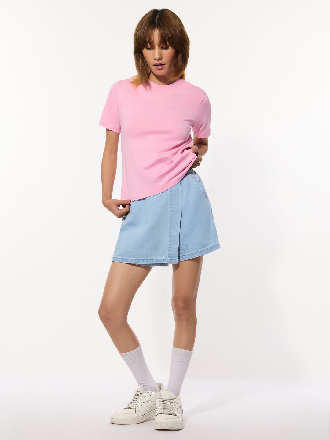 Regular Solids: Bubblegum Women Regular T-Shirts