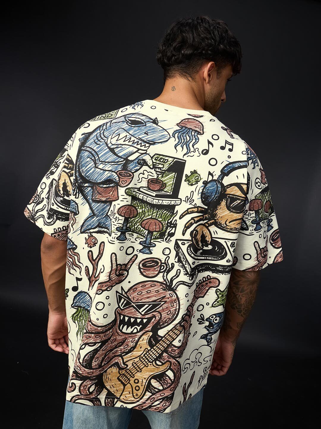 Aqua Tales: Sea Animals Oversized T-Shirts