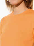 Regular Solids: Tangy Orange Women Regular T-Shirts