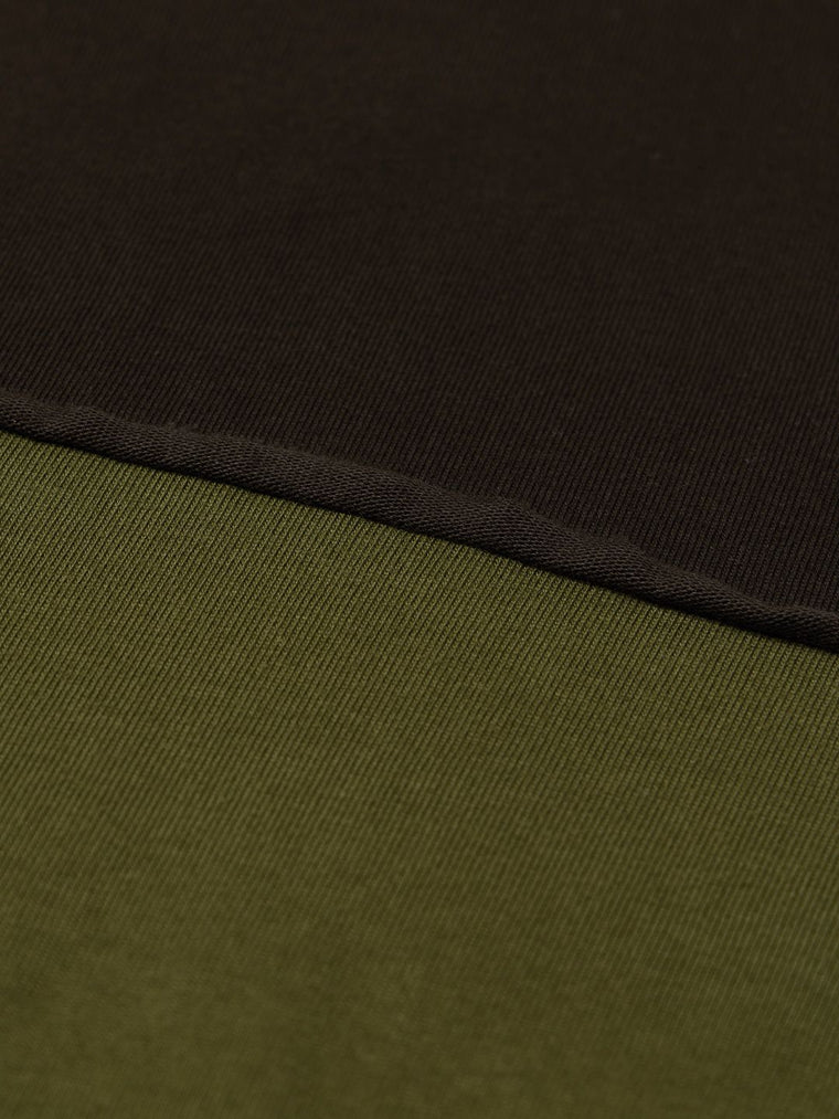 Colorblocked Rugby Polo: Cocoa Olive Men Rugby Polos