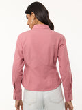 Tailored Solids: Dusty Rose Women Fitted Shirts
