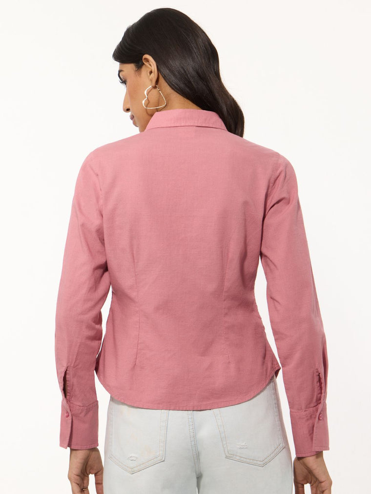 Tailored Solids: Dusty Rose Women Fitted Shirts