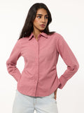 Tailored Solids: Dusty Rose Women Fitted Shirts