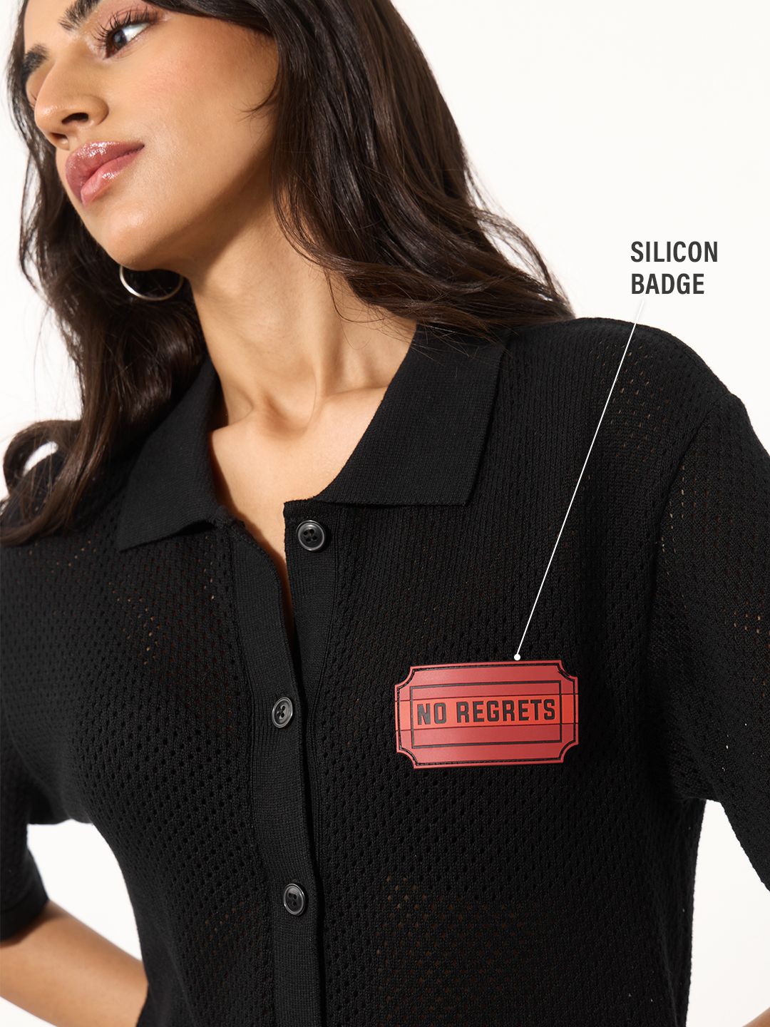 Open Knit Shirt: No Regrets Women Oversized Shirts