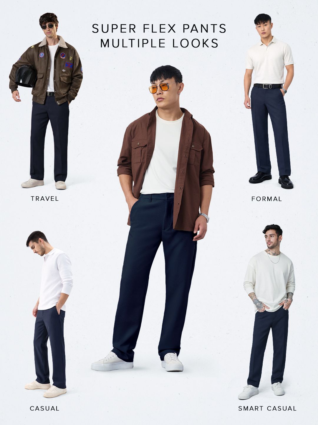 Super Pants: Midnight Blue (Classic Fit) Men Super Flex Pants