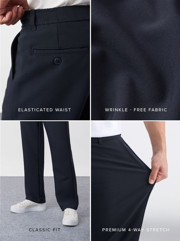 Super Pants: Midnight Blue (Classic Fit) Men Super Flex Pants