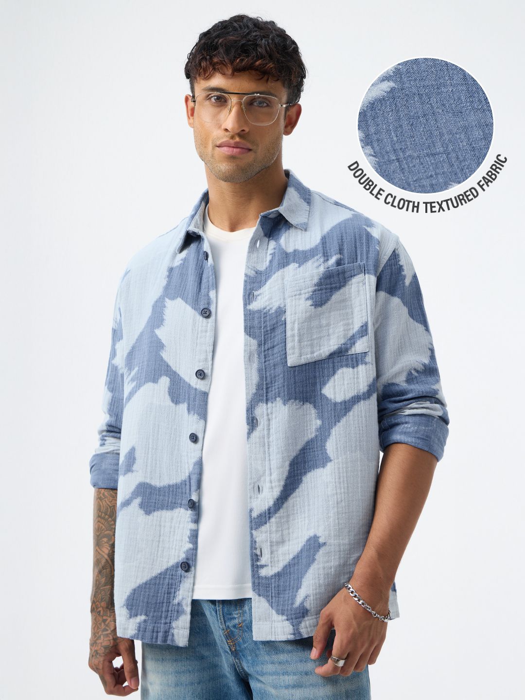 Textured Shirt: Skybound Men Relaxed Shirts