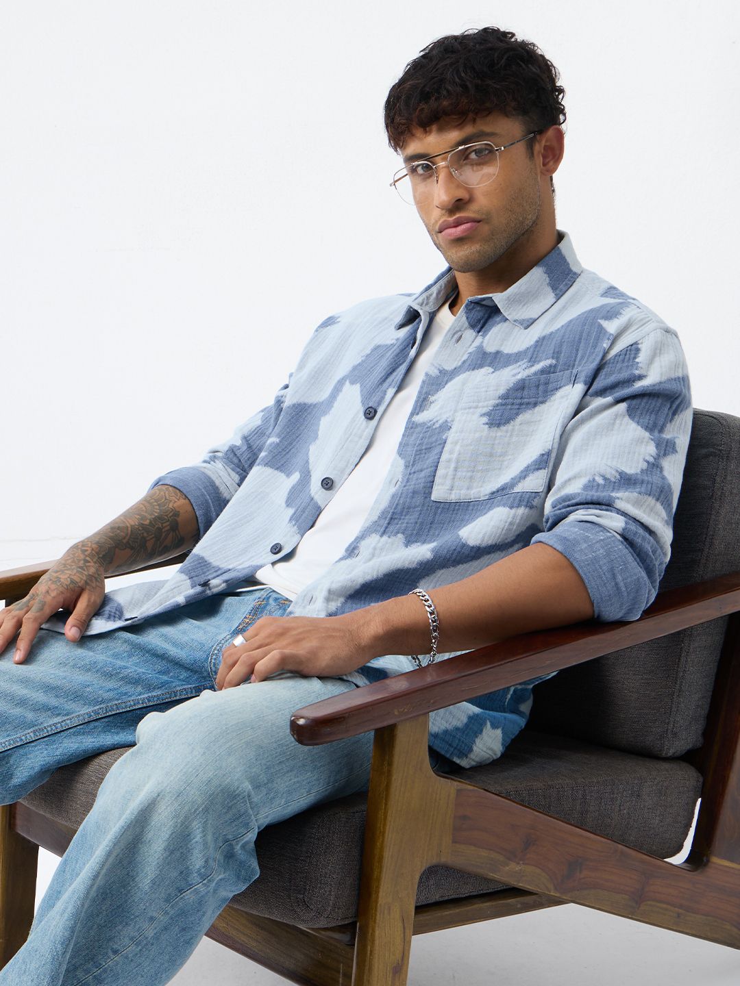 Textured Shirt: Skybound Men Relaxed Shirts