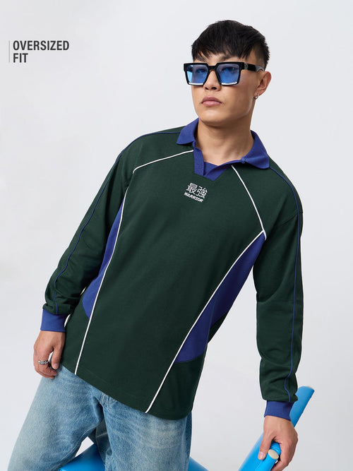 Oversized Polo: Pacific Pine Men Rugby Polos